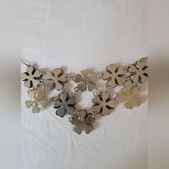 Floral Silver Tone Necklace - Picture 10 of 13